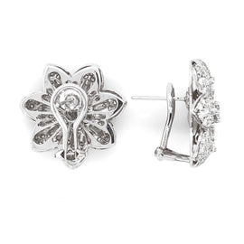 Contemporary flower diamonds 4.55 carat platinum earrings