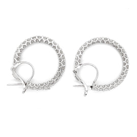 Classic hoop round diamonds 8.12 carat platinum earrings