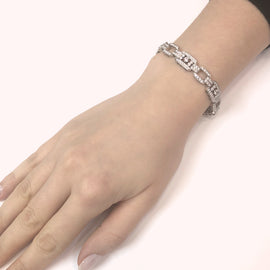 Retro round diamonds 6.38 carat platinum bracelet