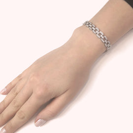 Round Cut White Diamonds 4.36 Carat Platinum Chain Link Bracelet