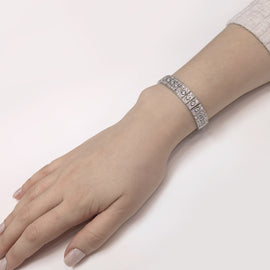 Retro round natural diamonds 10.63 carat platinum bracelet